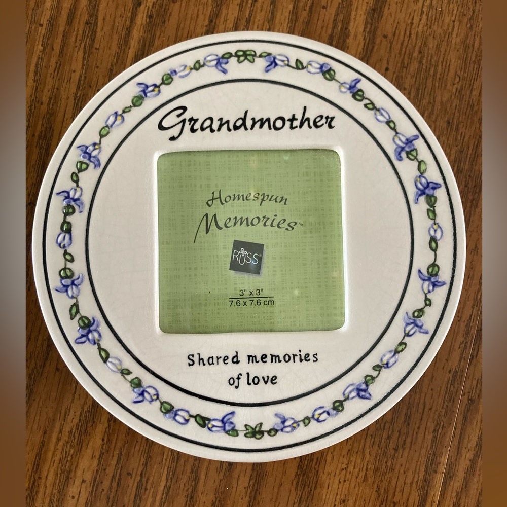 Vintage Russ Porcelain Grandmother Frame for 3 x 3 photo - new without tags